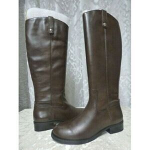 $179.50 INC International Concepts Fawne Riding Leather Boots, Gray, Size 7